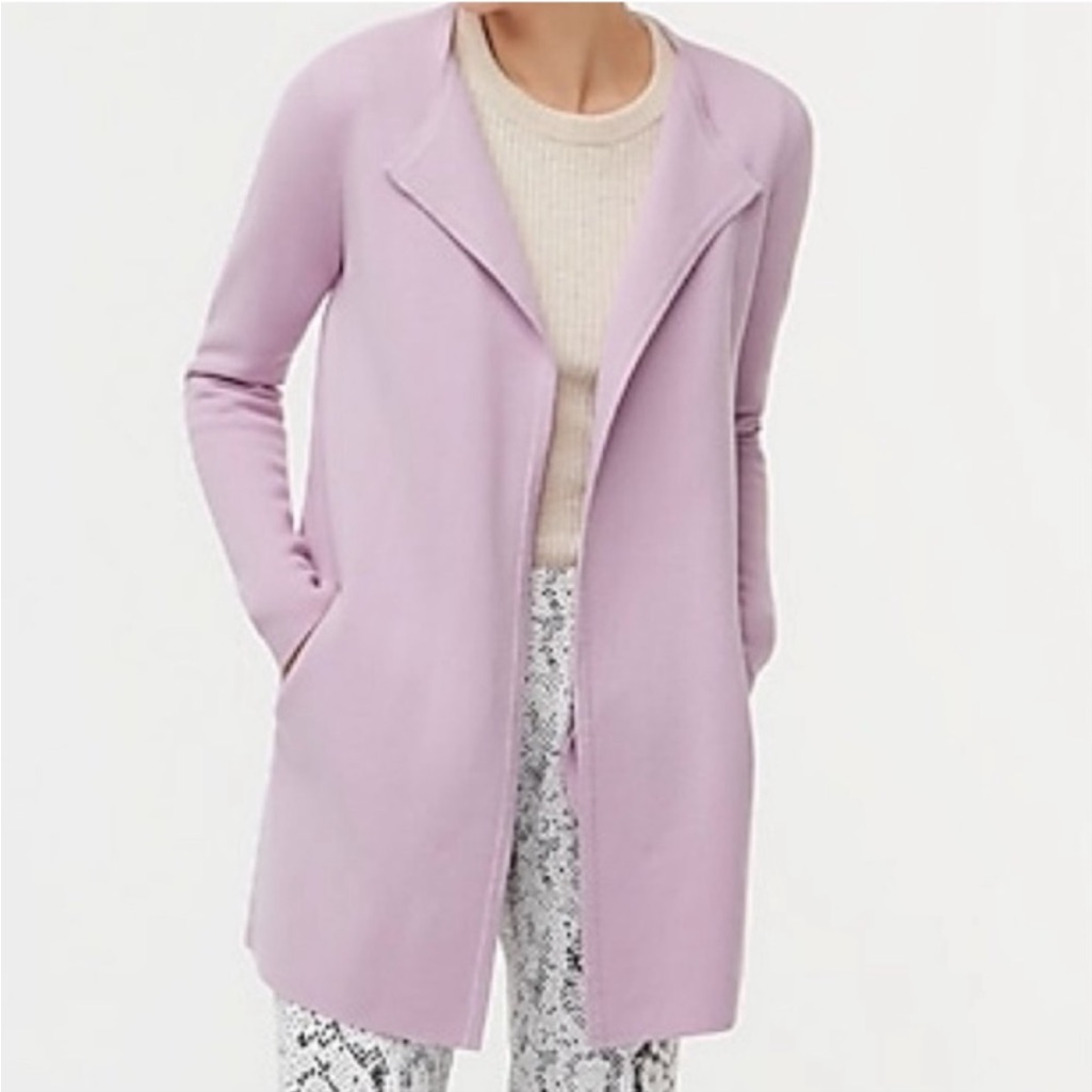 J. Crew Lilac Purple Juliette Sweater Classic Jacket Coat Blazer